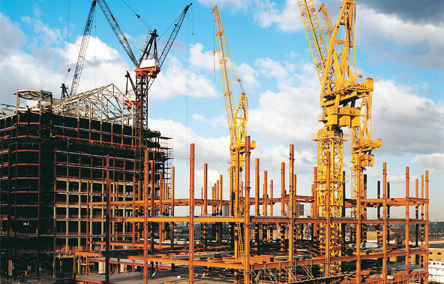 Illustration of property and industrial building development